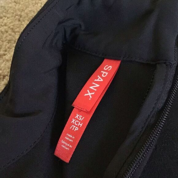 SPANX Black Mock Neck Suede Bodysuit - Picture 6 of 7